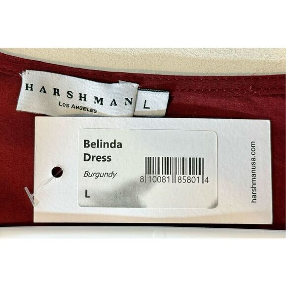 NWT Nordstrom Harshman Belinda A-Line Midi Burgundy Holiday Fall Dress Large - Picture 7 of 14